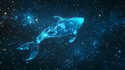 Glowing pisces constellation in a starry night sky a cosmic digital art representation. Celestial Reef. Illustration