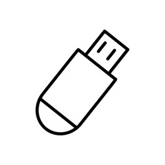 Usb stick icon black and white vector sign