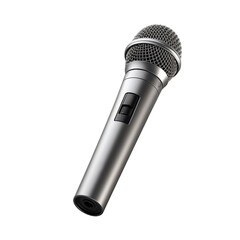 Wireless Grey Microphone Isolated On Transparent Background	
