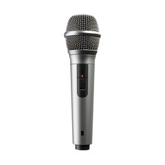 Wireless Grey Music Microphone Isolated On Transparent Background	