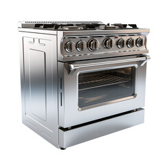 Old Kitchen Stove Isolated On White Background	