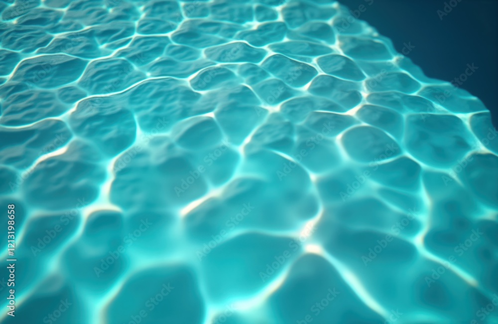 Aufkleber sunny day view of clear water surface. ripples create interesting texture on blue, turquoise water. 