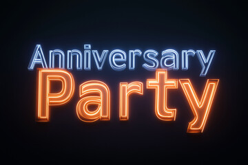 Celebrate a special milestone with a vibrant anniversary party setup featuring colorful text and bright lights