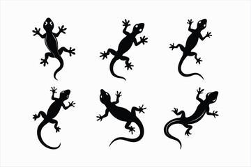 Fototapeta premium Set of gecko vector illustration