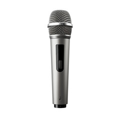 Grey Music Microphone Isolated On White Background	