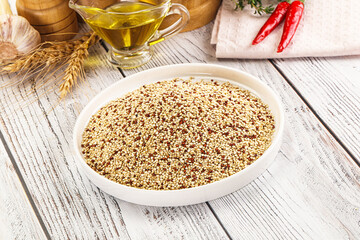 Raw dry quinoa seeds cereal