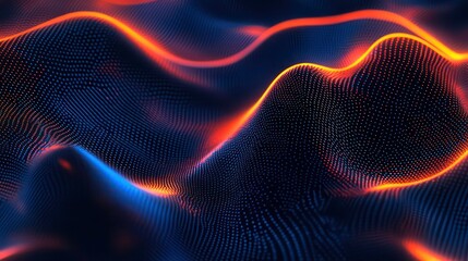 Fototapeta premium Abstract glowing waves of particles, dynamic energy flow, vibrant color.