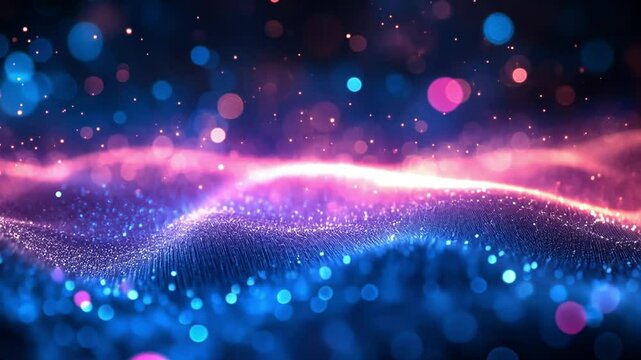 A vibrant, abstract wave of shimmering colors and lights, evoking a sense of motion and depth footage