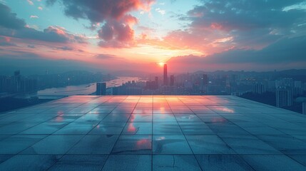 Urban serenity presenting a tranquil cityscape vista with a serene composition and peaceful ambiance accentuated by soft pastel hues in high definition.