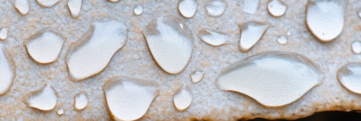 Close-up of water droplets on brown surface showing texture and moisture theme
