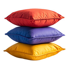 Stacked Waterproof Outdoor Cushions in Bright Colors on transparent background