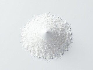White powder on a white background. Fine, granular substance.