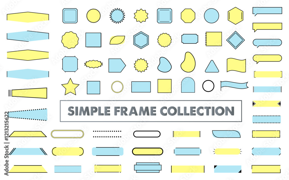 Poster simple frame set ornament decoration template design banner advertisement material line tags stacker