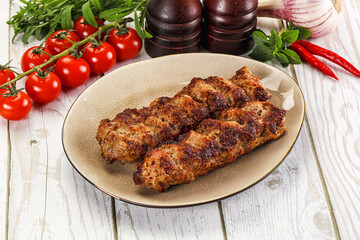 Chicken kebab minced meat and spices