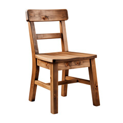 Old Wooden Chair On White Background	