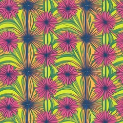 Vibrant Seamless Floral Pattern with Neon Colors for Design and Decoration