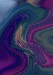Abstract purple and blue marble texture background. Liquid fractal art paint. Backdrop for creative design. Vertical paint artwork. Cosmic space.