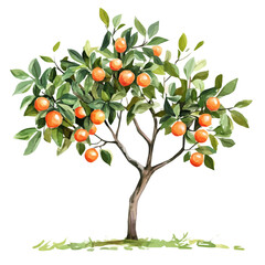 Kepel Tree with Fruit – Watercolor Vector Illustration, Exotic Botanical Artwork, Hand-painted Kepel Tree, Lush Nature-inspired Watercolor Vector Design  
