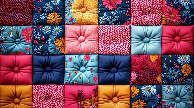 Harmony Day Understanding Friendship Love Colorful patchwork quilt with vibrant floral patterns.