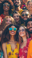 Fototapeta premium group of diverse people smiling into the camera