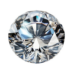 Round Diamond Isolated On Transparent Background	