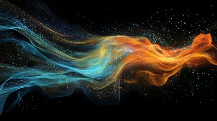 Digital representation data flowing through a connected network, symbolizing internet activity.