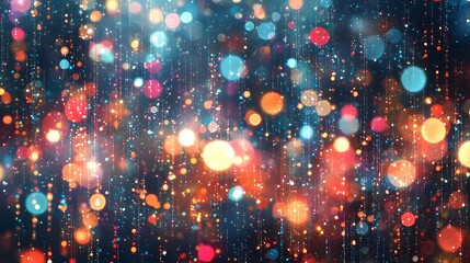 Mesmerizing Bokeh Patterns in Vibrant Cosmic with Glowing Copy Space