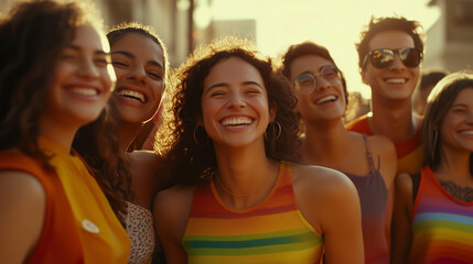 Fototapeta premium group of diverse people smiling into the camera