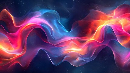 Mesmerizing Fluid Abstract Forms with Vibrant Colorful Waves and Ethereal Lighting Effects
