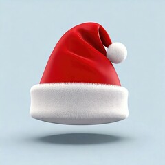 Classic Santa Hat: Red Felt, White Fur Trim, Festive Minimalism