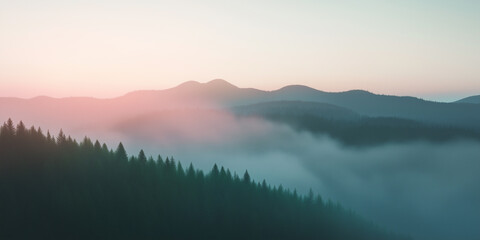 misty morning in the mountains