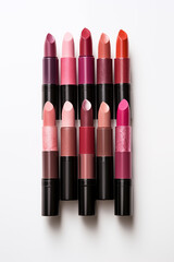 Obraz premium Lipstic swatches on white background 