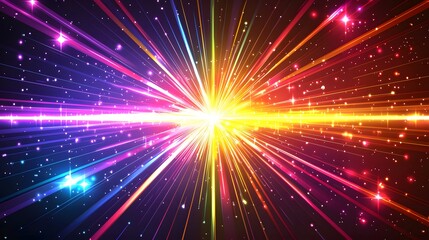 Fototapeta premium Radiant Cosmic Burst of Light and Energy in Abstract Digital Artwork