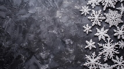 Fototapeta premium Snowflake Festive Wallpaper with Copy-Space