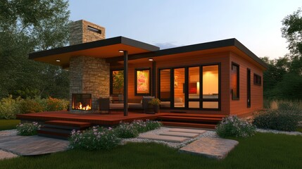 A cozy 3D plan for a tiny house designed for optimal comfort and livability