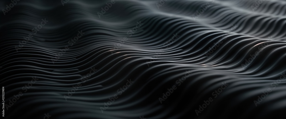 Fototapete abstract design with smooth flowing black waves. stylish pattern ideal for wallpaper textile design.