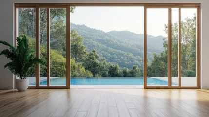 Modern Minimalist Home with Stunning Mountain and Pool View