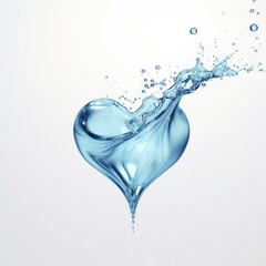 Heart shape water drop white background