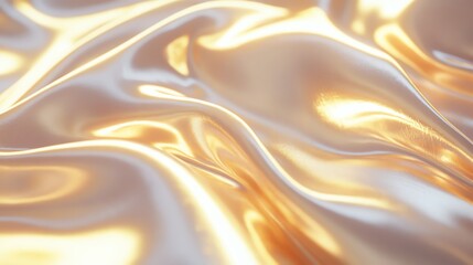 Obraz premium Luxurious gold satin fabric with elegant, flowing drapes. Perfect for background or texture.