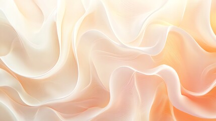 Obraz premium Abstract background of flowing, soft peach and cream silk fabric. Luxurious texture.