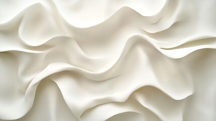 Fototapeta premium Abstract ivory fabric texture. Smooth, elegant, wavy folds. Luxurious textile background.
