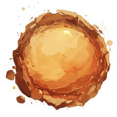 Meteor Crater Watercolor Illustration – Stunning Hand-Painted Vector Art for Science & Space Lovers  
