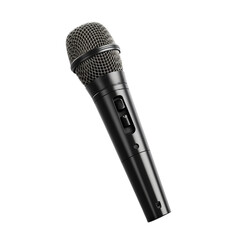 Black Microphone Isolated On Transparent Background