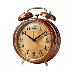 Old Alarm Clock Isolated On Transparent Background	