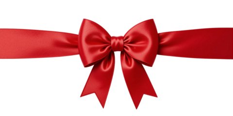 A beautiful red bow on a black backdrop, creating a stunning contrast, perfect for gift wrapping and decorative purposes