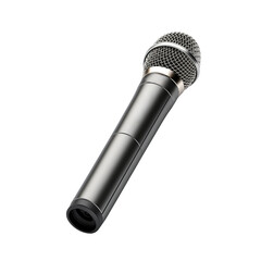 Grey Microphone Isolated On White Background	