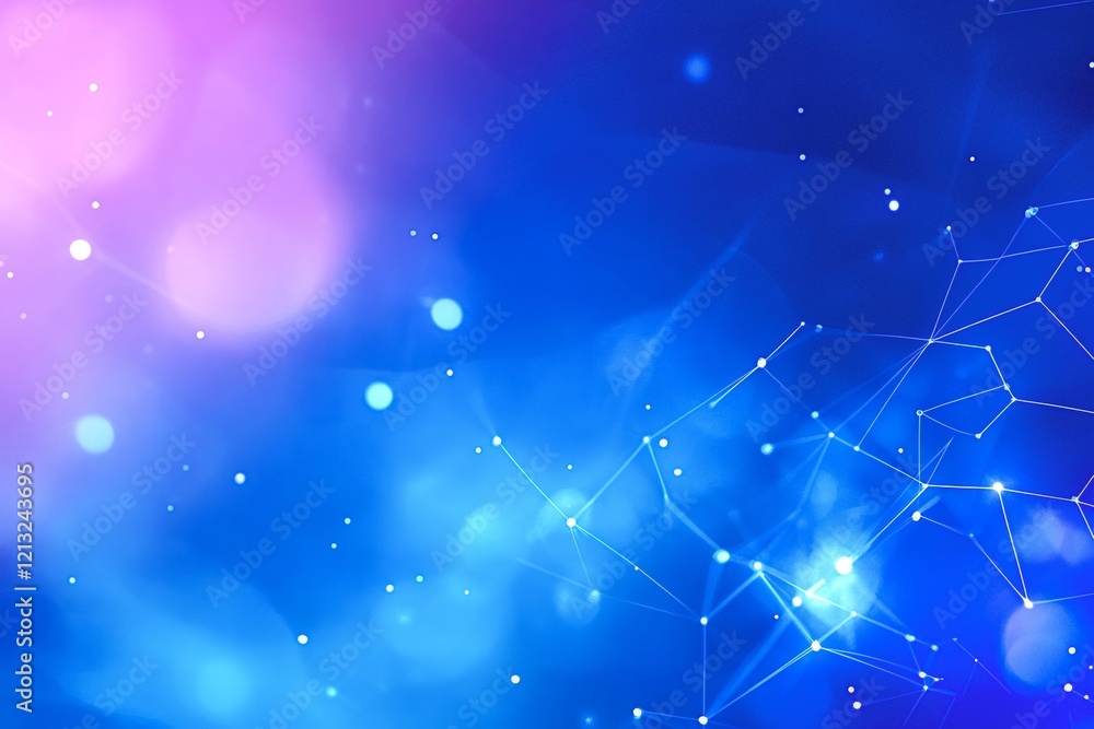 Aufkleber abstract futuristic technology background featuring a network of lines and dots over a vibrant blue 
