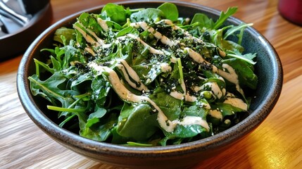 Delicious Green Salad with Creamy Dressing