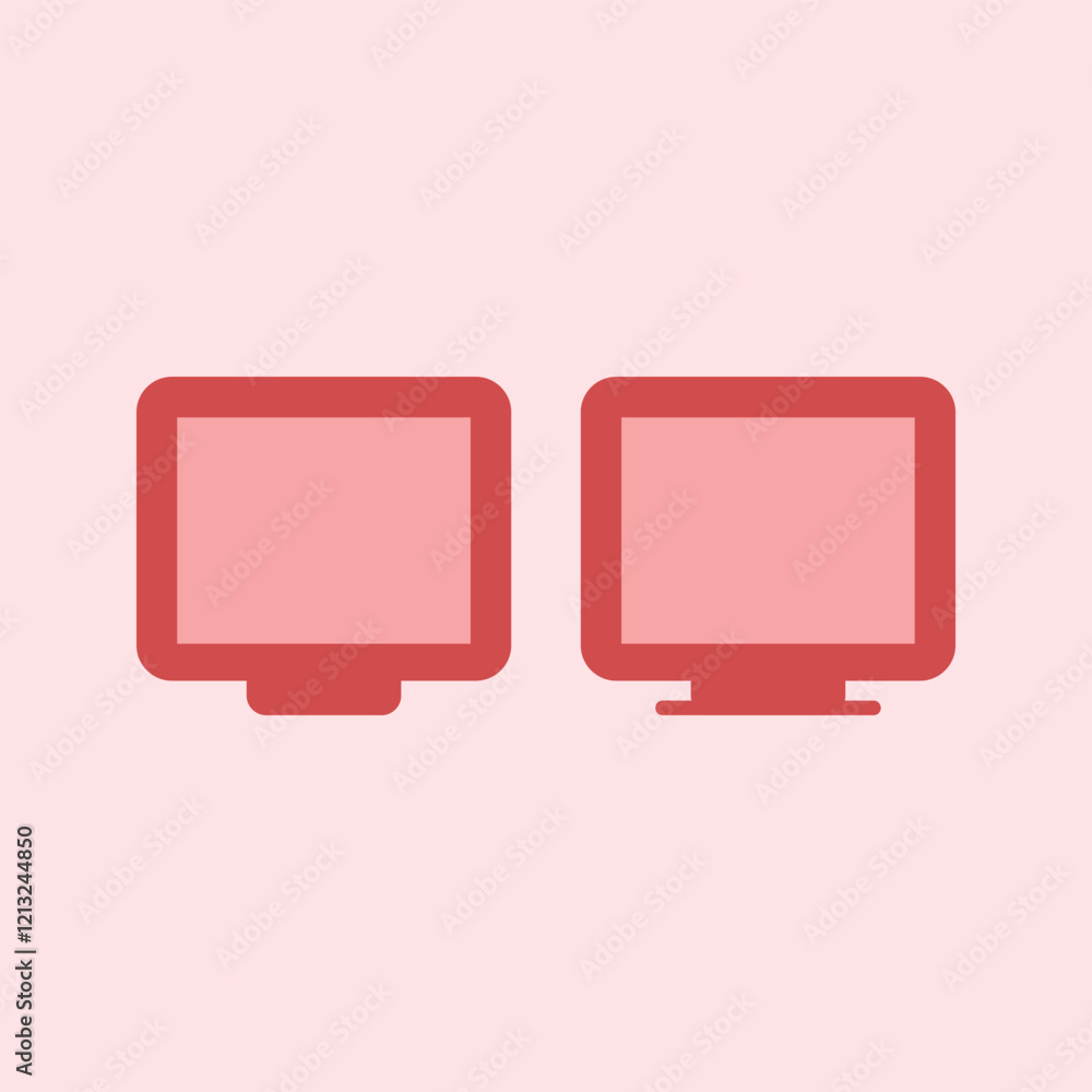 Aufkleber computer monitor icon design symbol for website and mobile apps. silhouette illustration of monitor 