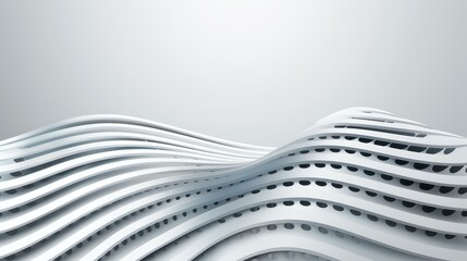 Naklejka premium A sleek gray and white abstract background featuring dynamic, flowing particles, capturing the essence of digital technology.